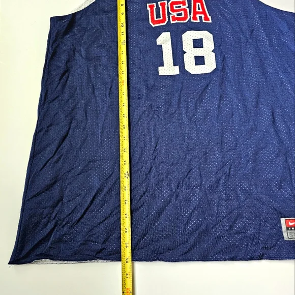 Vtg USA Basketball Reversible Team Issued Practice Jersey Nike XLT #18 Mesh Logo